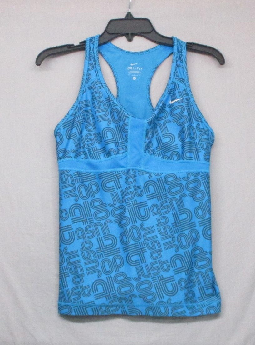 Nike Blue Graphic Racerback Sports Tank Top Womens Size Medium